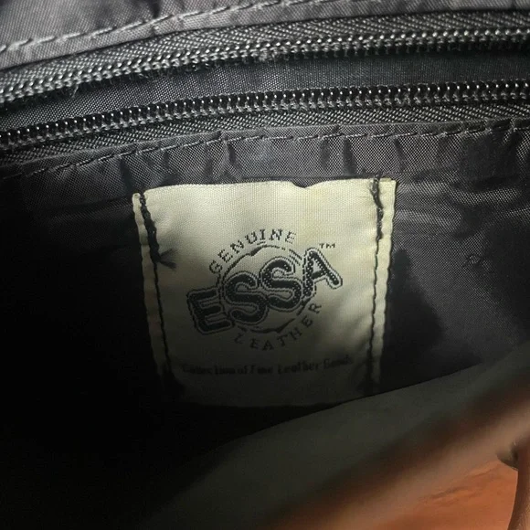 Vintage 90’s Essa Genuine Leather Camel Brown Crossbody Satchel Chest Bag - Picture 12 of 12